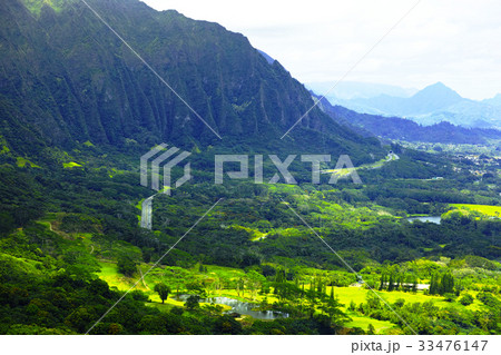 ハワイ ヌウアヌ・パリ展望台からの景色 ハワイ ヌウアヌ・パリ展望台からの景色 33476147
