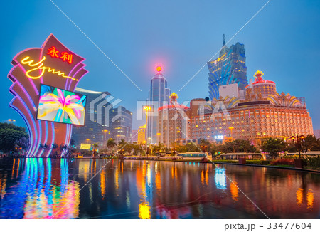 View of Macao city at night in Macao, China View of Macao city at night in Macao, China 33477604