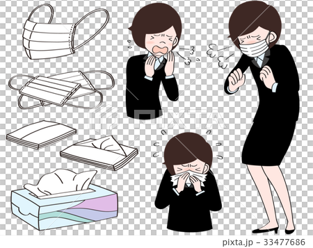 Running nose, sneezing girl Running nose, sneezing girl 33477686