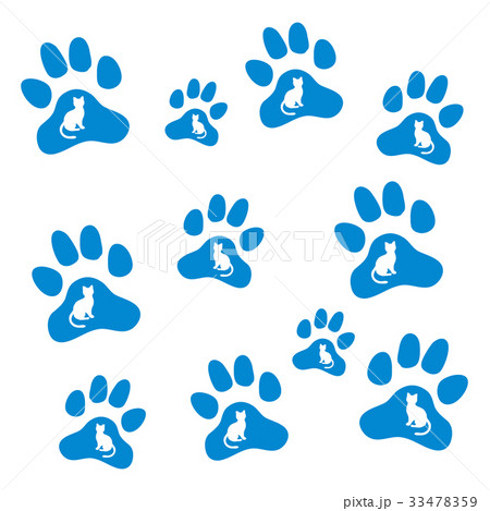 silhouette cats sit inside multicolored animal 33478359