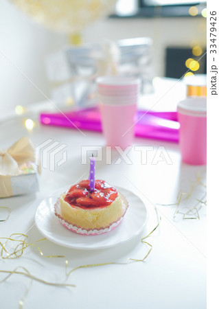 Cherry mini galette on a white background 33479426