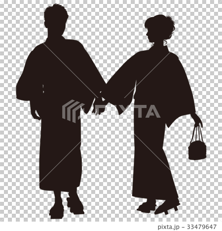 シルエット 浴衣のカップル 盆踊り 祭り ゆかた姿08 シルエット 浴衣のカップル 盆踊り 祭り ゆかた姿08 33479647