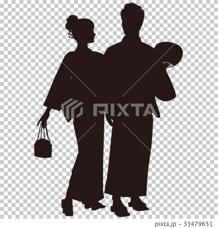 Silhouette Yukata Couple Bon Odori Festival Yukata Figure 12 33479651