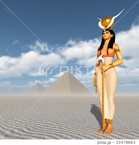 Pyramids and the goddess Hathorのイラスト素材 [33479663] - PIXTA