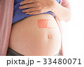 Close up pregnant belly write word loading 33480071