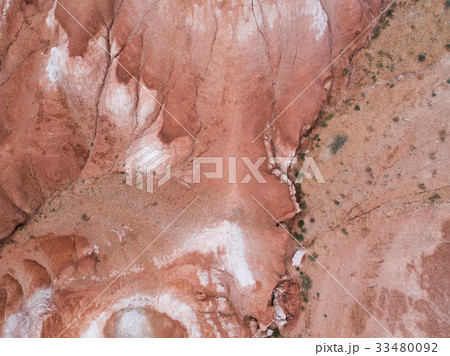 Aerial view on Rainbow mountains colorful pattern Aerial view on Rainbow mountains colorful pattern 33480092