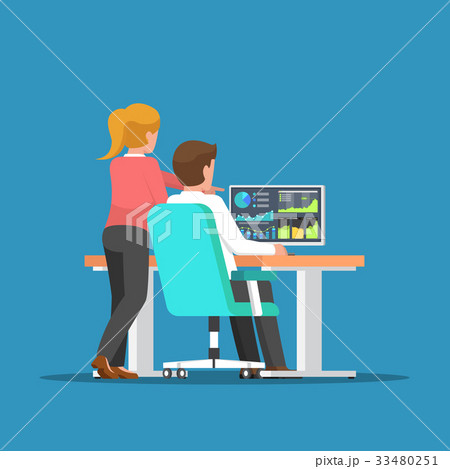 Businessman discussing business on the computer. 33480251