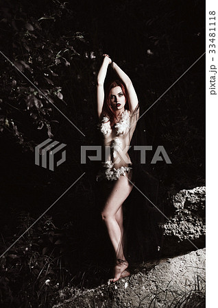 Young woman in an image of angel 33481118