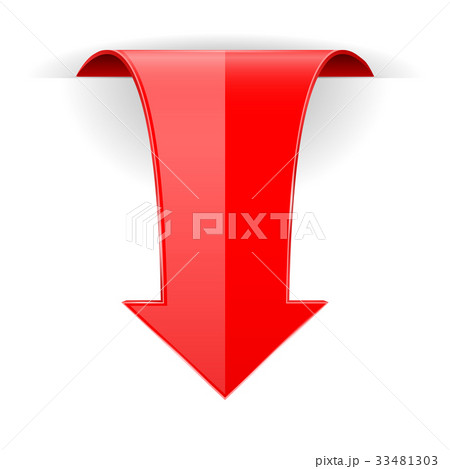 Red arrow. 3d DOWN icon Red arrow. 3d DOWN icon 33481303
