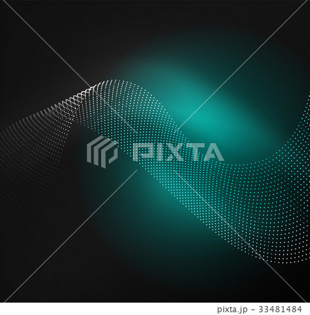 3D illuminated wave of glowing particles 3D illuminated wave of glowing particles 33481484