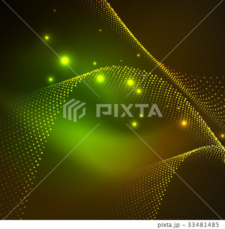 3D illuminated wave of glowing particles 3D illuminated wave of glowing particles 33481485