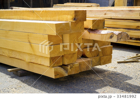 Sawmill. Warehouse for sawing boards on a sawmill  33481992