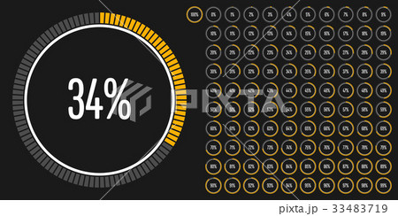 Set of circle percentage diagrams from 0 to 100 Set of circle percentage diagrams from 0 to 100 33483719