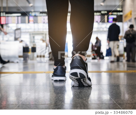 People walk in train station Travel concept 33486070