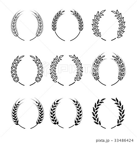 Black laurel wreath - a symbol of the winner 33486424