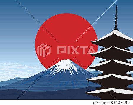 富士山と五重塔 富士山と五重塔 33487499