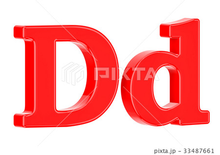 English red letter D with serifs, 3D rendering 33487661
