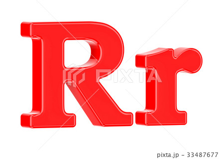 English red letter R with serifs, 3D rendering English red letter R with serifs, 3D rendering 33487677
