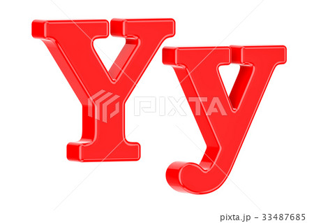 English red letter Y with serifs, 3D rendering 33487685