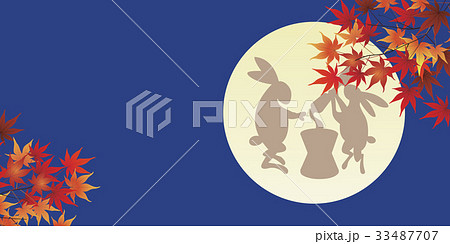 紅葉と満月 33487707