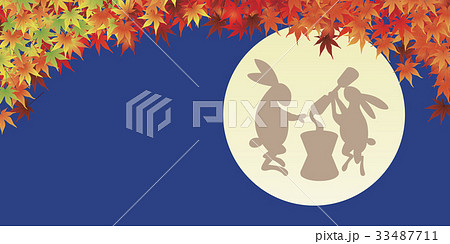 紅葉と満月 紅葉と満月 33487711