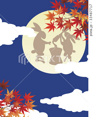 紅葉と満月 紅葉と満月 33487717