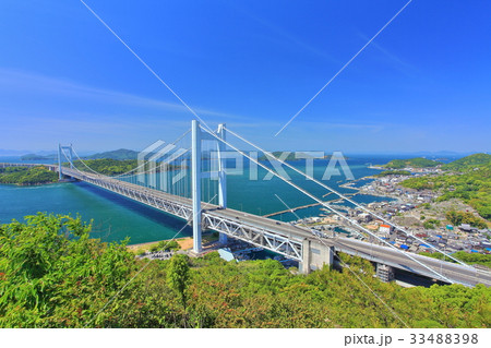 鷲羽山から見た下津井瀬戸大橋 33488398