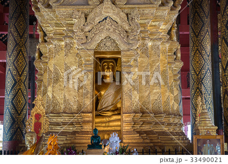 Buddha statue in Thai temple Buddha statue in Thai temple 33490021
