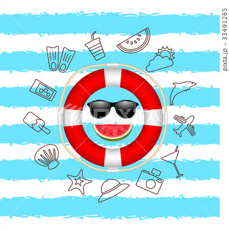 Banner for Summer Time .Vacation Background with 33491265