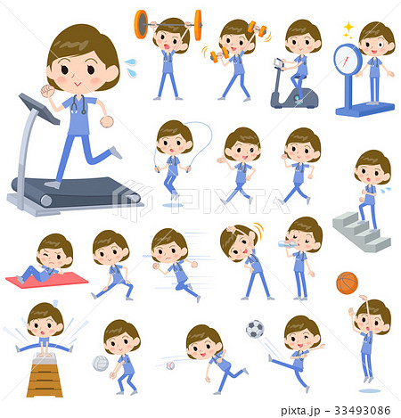 surgical operation blue wear women_Sports 33493086