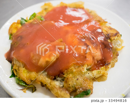 牡蠣オムレツ 蚵仔煎 料理人 33494816
