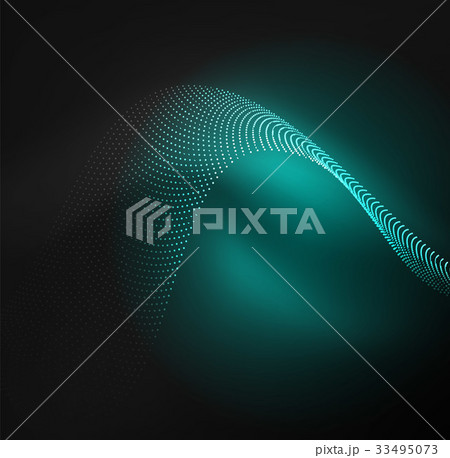 3D illuminated wave of glowing particles 33495073