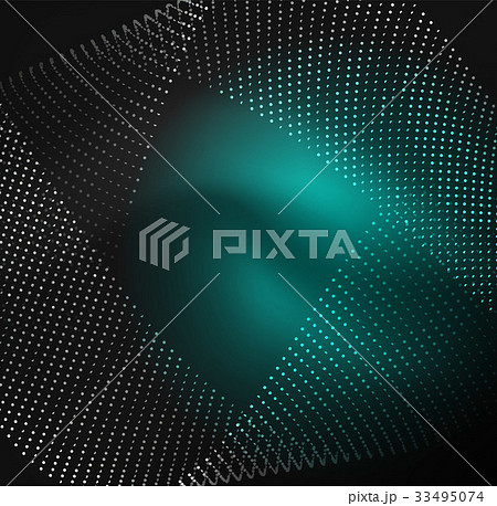 3D illuminated wave of glowing particles 33495074