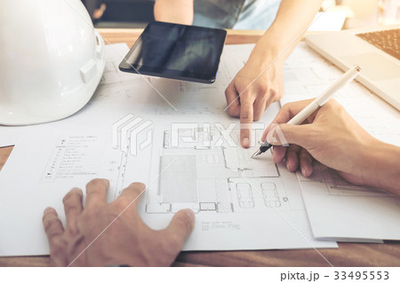 Image of engineer or architectural project Image of engineer or architectural project 33495553