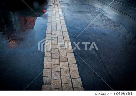Historic small street in the old town, Sidewalk 33496861