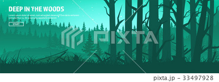 Mountains and forest header. Wild nature landscape 33497928