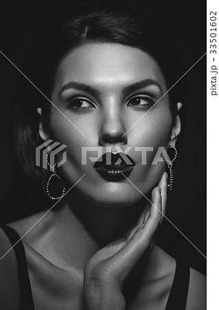 beautiful girl with black lips 33501602