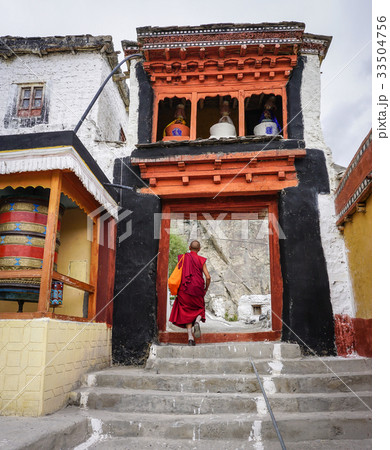 Tibetan temple on mountain in Ladakh, India 33504756