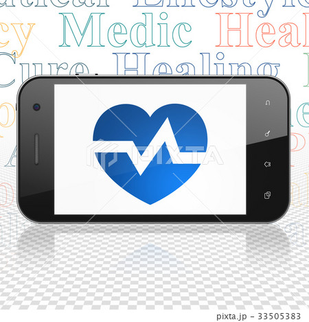 Health concept: Smartphone with Heart on display 33505383
