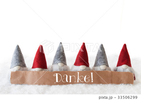 Gnomes, White Background, Danke Means Thank You 33506299