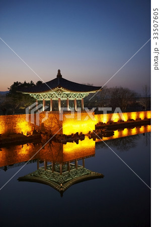 雁鴨池 夜景 池 33507605