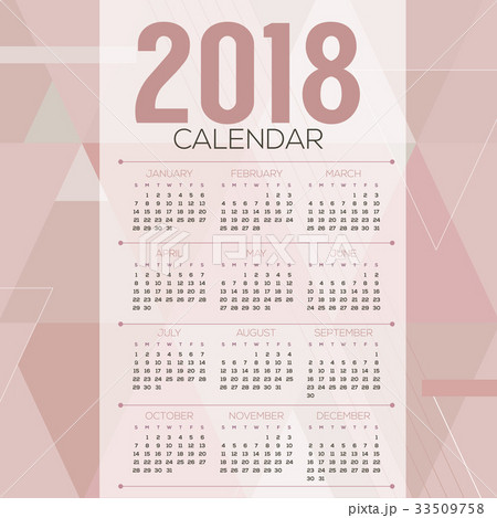 2018 Pink Pastel Geometric Printable Calendar 2018 Pink Pastel Geometric Printable Calendar 33509758