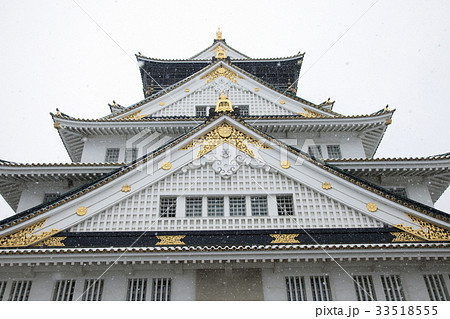 大阪城と雪 33518555