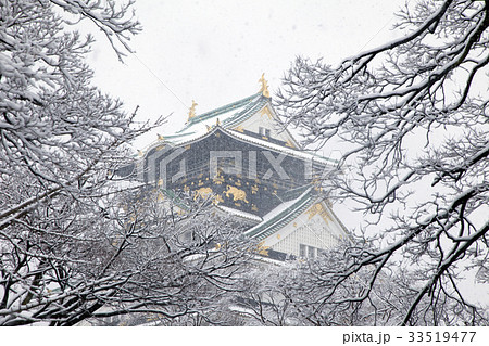大阪城と雪 大阪城と雪 33519477
