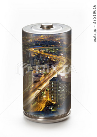 エコ電池と街灯りの環境イメージ エコ電池と街灯りの環境イメージ 33519616