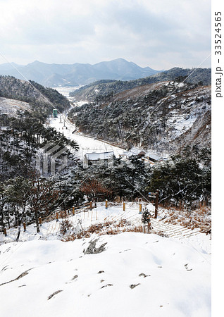 雪景色 ウンジュサ 全羅南道 33524565
