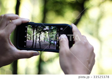 携帯で風景を撮る手 携帯で風景を撮る手 33525378