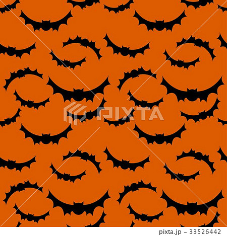 Seamless pattern orange background with bat 33526442