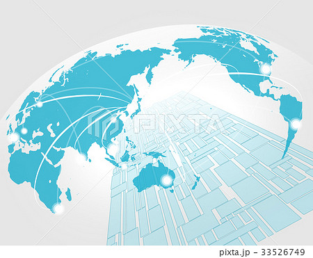 ビジネス背景 グローバル 世界地図 日本地図のイラスト素材