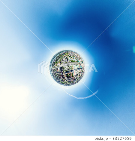 Aerial city view with crossroads and roads, houses Aerial city view with crossroads and roads, houses 33527659